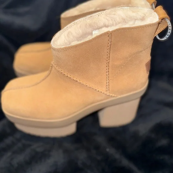 UGG Mini New Heights Platform Boot (Women) Tan Heeled Platform Boots - Picture 13 of 14